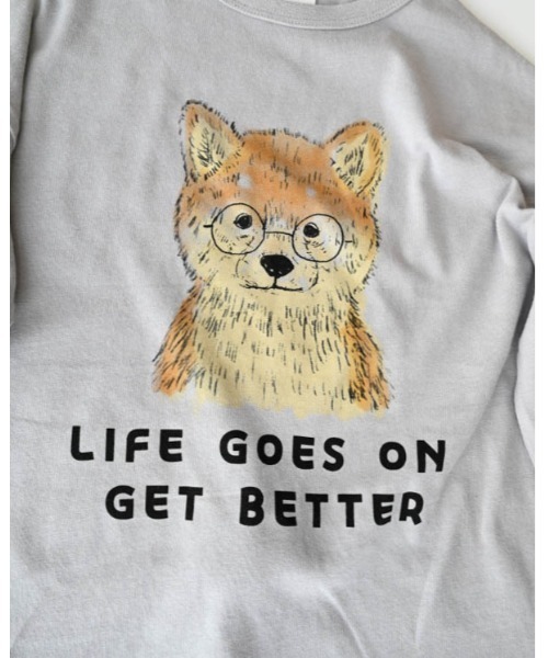nicohrat(ニコフラート)の「ニコフラート 柴犬ロングTシャツ(Tシャツ/カットソー・キッズ・グレー/グリーン/オフホワイト・120cm/110cm/100cm/140cm/130cm/90cm)」の12枚目の写真