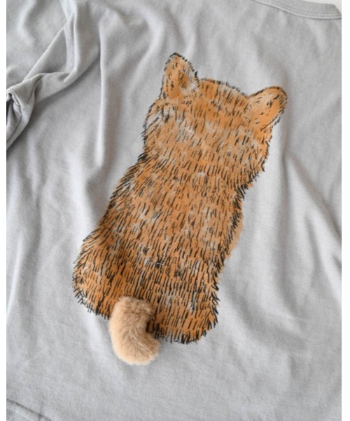 nicohrat(ニコフラート)の「ニコフラート 柴犬ロングTシャツ(Tシャツ/カットソー・キッズ・グレー/グリーン/オフホワイト・120cm/110cm/100cm/140cm/130cm/90cm)」の13枚目の写真