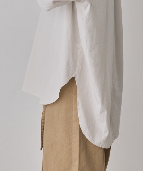 hunch（ハンチ）の「ブロード/テンセルデニム スキッパーシャツ（シャツ/ブラウス・レディース・ライトインディゴブルー/オフホワイト/インディゴブルー/チャコール・FREE）」の9枚目の写真
