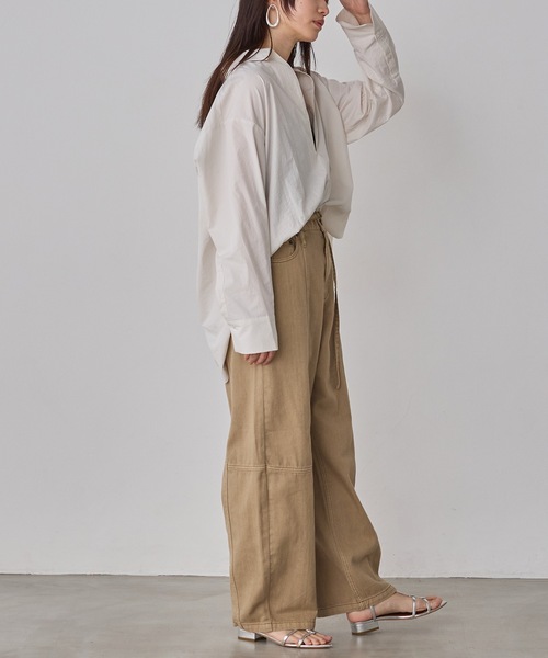 hunch（ハンチ）の「ブロード/テンセルデニム スキッパーシャツ（シャツ/ブラウス・レディース・ライトインディゴブルー/オフホワイト/インディゴブルー/チャコール・FREE）」の11枚目の写真