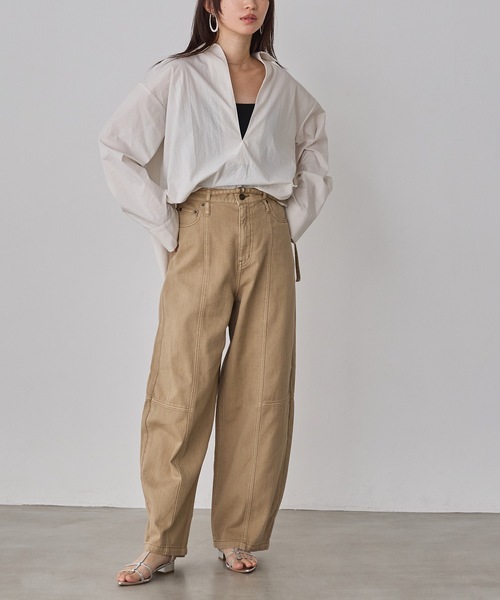 hunch（ハンチ）の「ブロード/テンセルデニム スキッパーシャツ（シャツ/ブラウス・レディース・ライトインディゴブルー/オフホワイト/インディゴブルー/チャコール・FREE）」の12枚目の写真