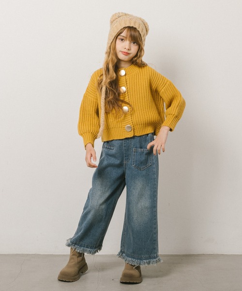 URBAN CHERRY（アーバンチェリー）の「裾フリンジワイドデニムパンツ（デニムパンツ・キッズ・ブルー・140cm/130cm/120cm/110cm）」の18枚目の写真