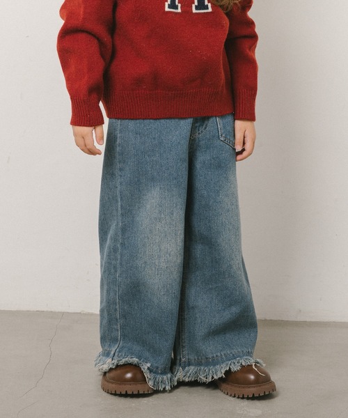 URBAN CHERRY（アーバンチェリー）の「裾フリンジワイドデニムパンツ（デニムパンツ・キッズ・ブルー・140cm/130cm/120cm/110cm）」の22枚目の写真