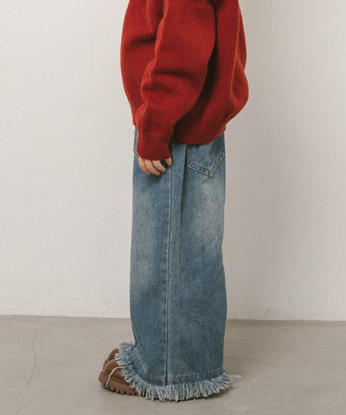 URBAN CHERRY（アーバンチェリー）の「裾フリンジワイドデニムパンツ（デニムパンツ・キッズ・ブルー・140cm/130cm/120cm/110cm）」の20枚目の写真