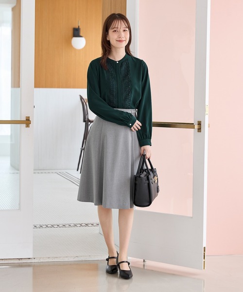 Honeys(ハニーズ)の「レース使いブラウス(シャツ/ブラウス・レディース・ピンク/サックスブルー/アイボリー/ネイビー/アイボリー系・S/M/LL/L)」の15枚目の写真