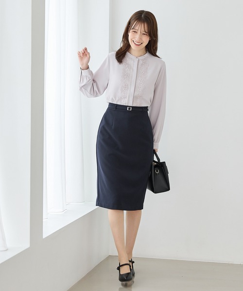 Honeys(ハニーズ)の「レース使いブラウス(シャツ/ブラウス・レディース・ピンク/サックスブルー/アイボリー/ネイビー/アイボリー系・S/M/LL/L)」の11枚目の写真