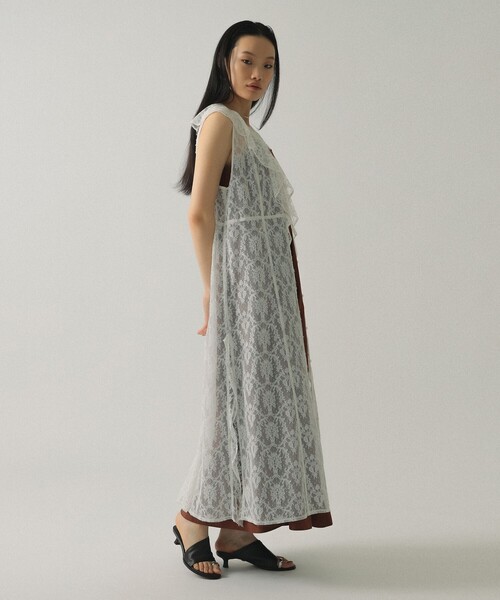 Ray BEAMS（レイビームス）の「ラッフルカラー レース ワンピース（ワンピース・レディース・ホワイト/ブラック・ONE SIZE）」の15枚目の写真