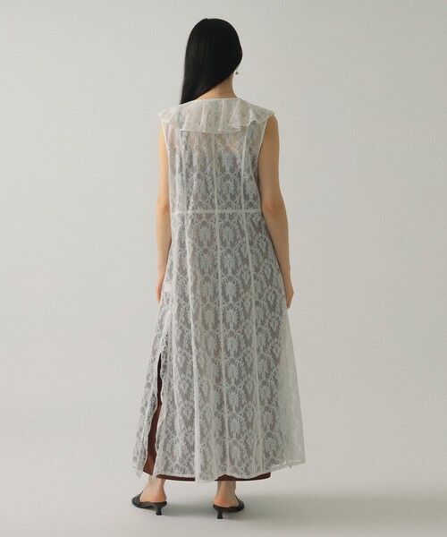 Ray BEAMS（レイビームス）の「ラッフルカラー レース ワンピース（ワンピース・レディース・ホワイト/ブラック・ONE SIZE）」の9枚目の写真