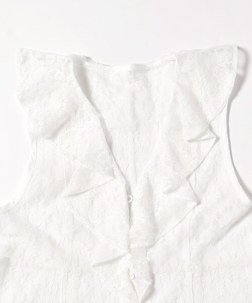 Ray BEAMS（レイビームス）の「ラッフルカラー レース ワンピース（ワンピース・レディース・ホワイト/ブラック・ONE SIZE）」の3枚目の写真