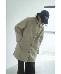BOUCLE STAND COLLAR COAT