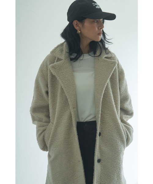 marjour（マージュール）の「BOUCLE STAND COLLAR COAT（その他アウター・レディース・アイボリー/ブラック・M）」の7枚目の写真