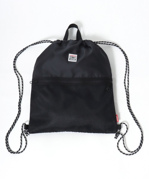 VISION STREET WEAR（ヴィジョンストリートウェア）の「VISION STREET WEAR（ヴィジョンストリートウェア）DRAWSTRING BAG/ワンポイントロゴ ナップサック（バックパック/リュック・メンズ・ブラック系1/ブラック系2・FREE）」の6枚目の写真