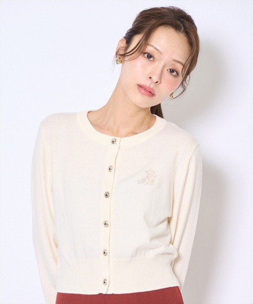 AND COUTURE(アンドクチュール)の「刺繍クルーネック長袖カーディガン(カーディガン/ボレロ・レディース・グレー/レッド/ブルー/アイボリー・FREE)」の8枚目の写真