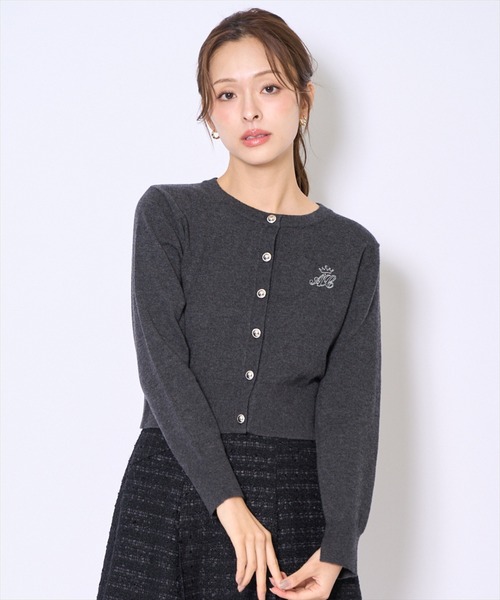AND COUTURE(アンドクチュール)の「刺繍クルーネック長袖カーディガン(カーディガン/ボレロ・レディース・グレー/レッド/ブルー/アイボリー・FREE)」の22枚目の写真