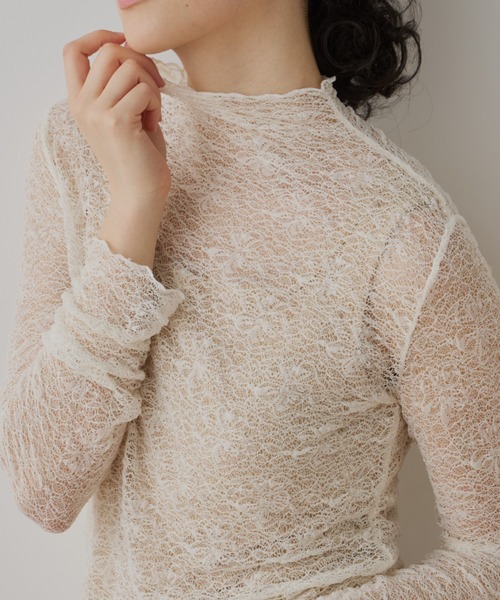 Libra Cue（リブラ キュー）の「ラッフルシアーカットソー（Tシャツ/カットソー・レディース・ブラック/アイボリー・FREE）」の2枚目の写真