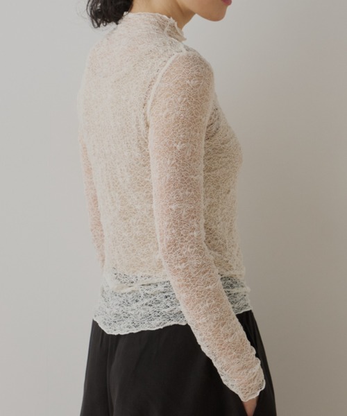 Libra Cue（リブラ キュー）の「ラッフルシアーカットソー（Tシャツ/カットソー・レディース・ブラック/アイボリー・FREE）」の4枚目の写真