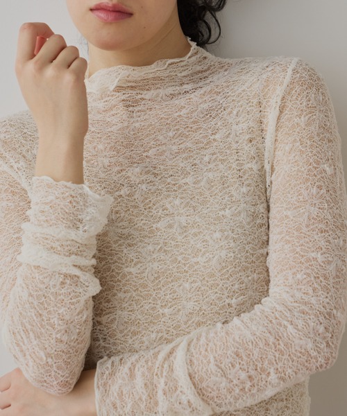 Libra Cue（リブラ キュー）の「ラッフルシアーカットソー（Tシャツ/カットソー・レディース・ブラック/アイボリー・FREE）」の5枚目の写真