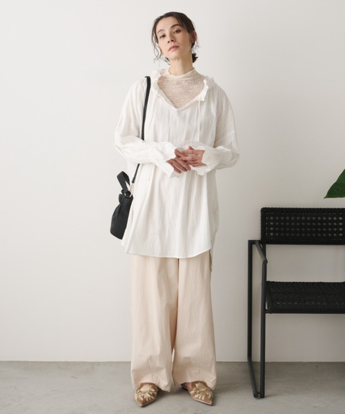 Libra Cue（リブラ キュー）の「ラッフルシアーカットソー（Tシャツ/カットソー・レディース・ブラック/アイボリー・FREE）」の18枚目の写真