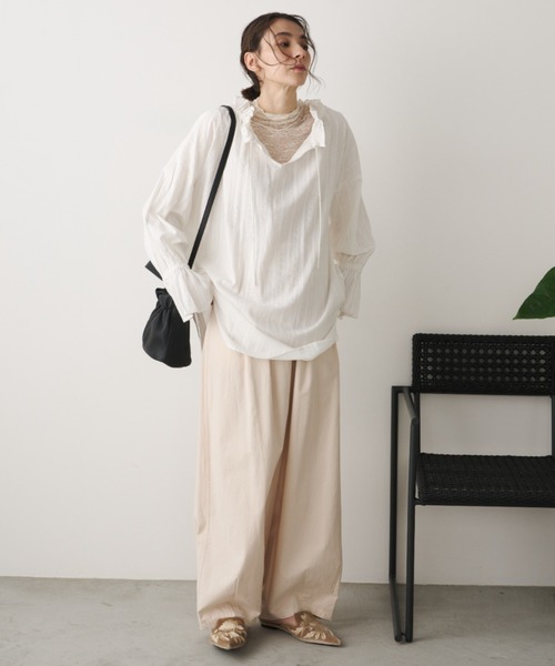 Libra Cue（リブラ キュー）の「ラッフルシアーカットソー（Tシャツ/カットソー・レディース・ブラック/アイボリー・FREE）」の19枚目の写真