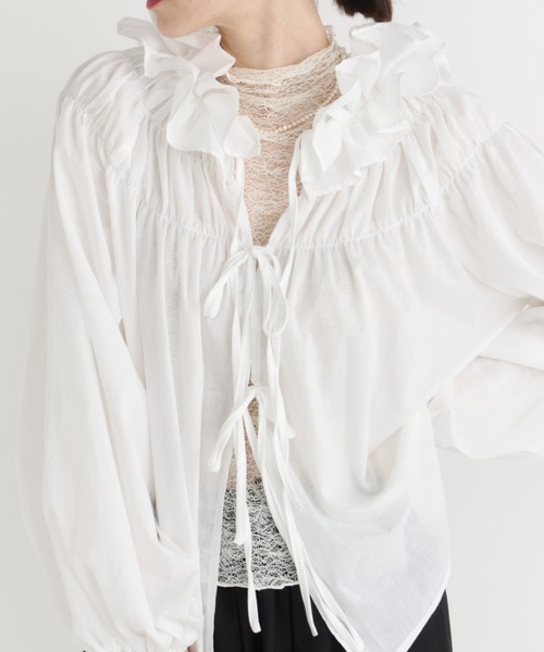 Libra Cue（リブラ キュー）の「ラッフルシアーカットソー（Tシャツ/カットソー・レディース・ブラック/アイボリー・FREE）」の20枚目の写真