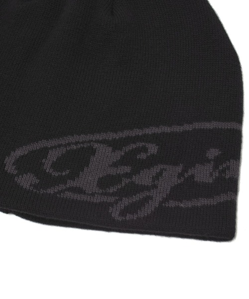 X-girl(エックスガール)の「DIAGONAL OVAL LOGO JACQUARD BEANIE(ニットキャップ/ビーニー・レディース・ブラック/レッド/ベージュ・ONE SIZE)」の11枚目の写真