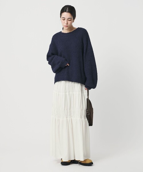 BEAUTY&YOUTH UNITED ARROWS（ビューティーアンドユースユナイテッドアローズ）の「レーヨンブレンド シャーリング ロングスカート（スカート・レディース・ホワイト/ライトグレー・M/S）」の5枚目の写真