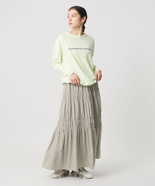 BEAUTY&YOUTH UNITED ARROWS（ビューティーアンドユースユナイテッドアローズ）の「レーヨンブレンド シャーリング ロングスカート（スカート・レディース・ホワイト/ライトグレー・M/S）」の8枚目の写真