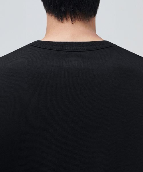 MUSINSA STANDARD（ムシンサスタンダード）の「クルーネック7部Tシャツ[ブラック]（Tシャツ/カットソー・メンズ・その他・S/M/L/2XL/XXX-LARGE/XL）」の4枚目の写真