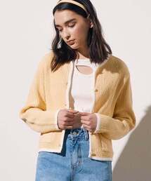 LESEIZEME（レセイジエメ）の「SOLID COLOR BLOCK CARDIGAN - YELLOW（カーディガン/ボレロ）」