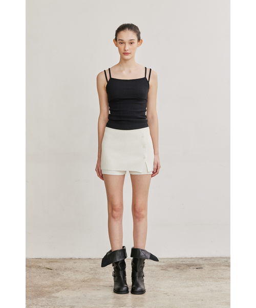 AFTERHOURS(アフターアワーズ)の「DOUBLE STRAP SLEEVELESS (BLACK)(Tシャツ/カットソー・レディース・その他・FREE)」の2枚目の写真