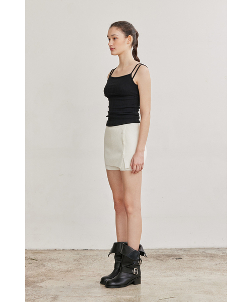 AFTERHOURS(アフターアワーズ)の「DOUBLE STRAP SLEEVELESS (BLACK)(Tシャツ/カットソー・レディース・その他・FREE)」の3枚目の写真