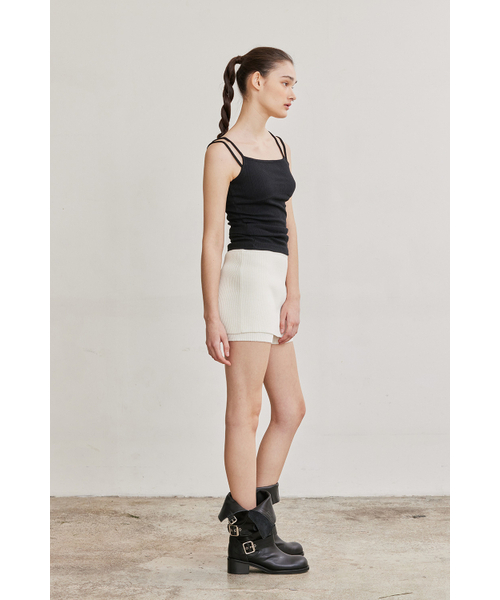 AFTERHOURS(アフターアワーズ)の「DOUBLE STRAP SLEEVELESS (BLACK)(Tシャツ/カットソー・レディース・その他・FREE)」の5枚目の写真