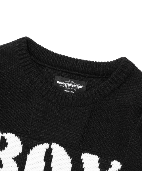 NICE GHOST CLUB（ナイスゴーストクラブ）の「BOY L/S KNIT TEE_BLACK(NG2EFUK607A)（ニット/セーター・レディース・ブラック・S/M/L）」の3枚目の写真