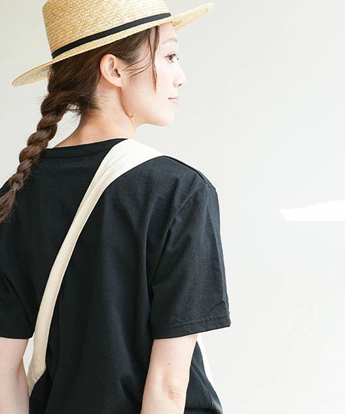 SOLAMONAT(ソラモナ)の「パフ天竺 リブベーシック T(Tシャツ/カットソー・レディース・ライトピンク/ホワイト/キナリ/グレー/ブラック/ライトブルー・L/S/M)」の1枚目の写真