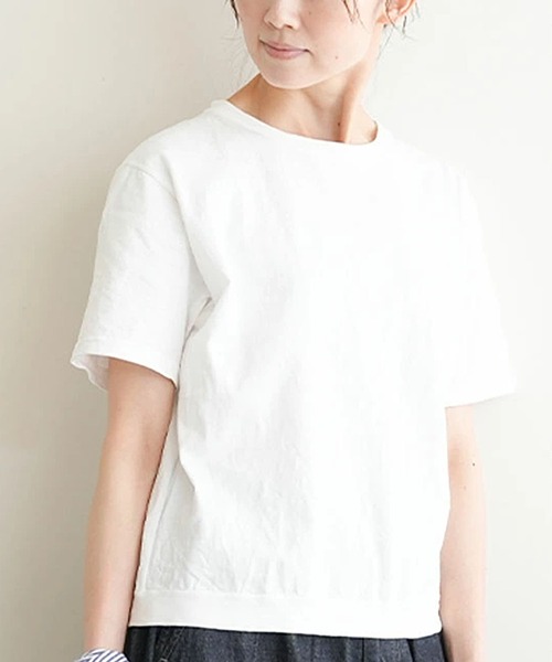 SOLAMONAT(ソラモナ)の「パフ天竺 リブベーシック T(Tシャツ/カットソー・レディース・ライトピンク/ホワイト/キナリ/グレー/ブラック/ライトブルー・L/S/M)」の8枚目の写真