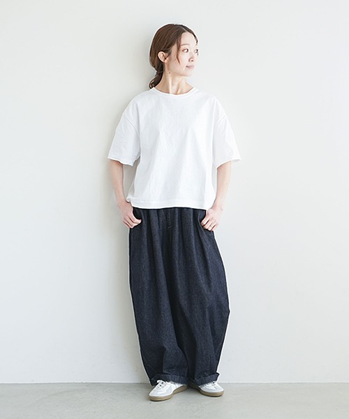 SOLAMONAT(ソラモナ)の「パフ天竺 リブベーシック T(Tシャツ/カットソー・レディース・ライトピンク/ホワイト/キナリ/グレー/ブラック/ライトブルー・L/S/M)」の11枚目の写真