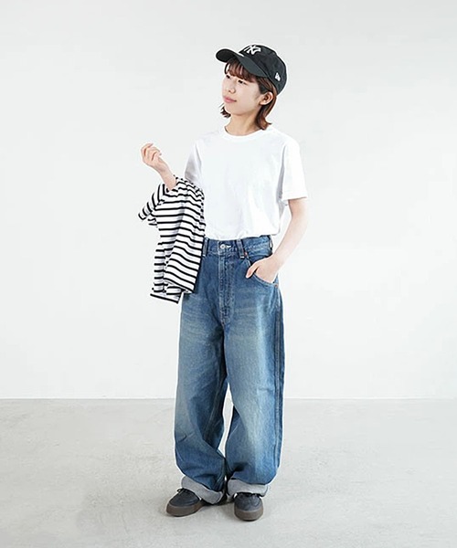 SOLAMONAT(ソラモナ)の「パフ天竺 リブベーシック T(Tシャツ/カットソー・レディース・ライトピンク/ホワイト/キナリ/グレー/ブラック/ライトブルー・L/S/M)」の12枚目の写真