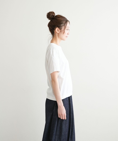 SOLAMONAT(ソラモナ)の「パフ天竺 リブベーシック T(Tシャツ/カットソー・レディース・ライトピンク/ホワイト/キナリ/グレー/ブラック/ライトブルー・L/S/M)」の22枚目の写真
