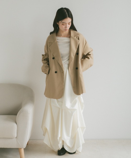 VANNIE U（ヴァニーユー）の「ベーシックオーバーサイズテーラードジャケット（テーラードジャケット・レディース・ベージュ/グレー/ブラック・FREE）」の11枚目の写真
