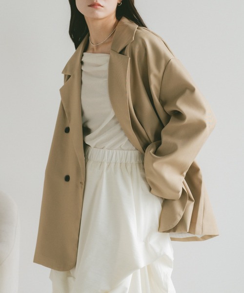 VANNIE U（ヴァニーユー）の「ベーシックオーバーサイズテーラードジャケット（テーラードジャケット・レディース・ベージュ/グレー/ブラック・FREE）」の6枚目の写真