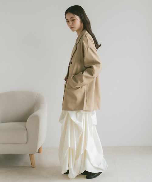 VANNIE U（ヴァニーユー）の「ベーシックオーバーサイズテーラードジャケット（テーラードジャケット・レディース・ベージュ/グレー/ブラック・FREE）」の12枚目の写真