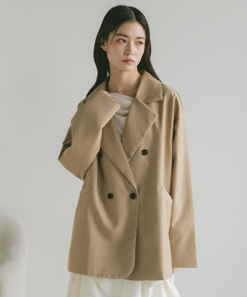 VANNIE U（ヴァニーユー）の「ベーシックオーバーサイズテーラードジャケット（テーラードジャケット・レディース・ベージュ/グレー/ブラック・FREE）」の8枚目の写真