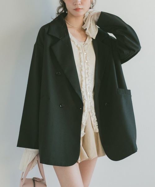 VANNIE U（ヴァニーユー）の「ベーシックオーバーサイズテーラードジャケット（テーラードジャケット・レディース・ベージュ/グレー/ブラック・FREE）」の14枚目の写真