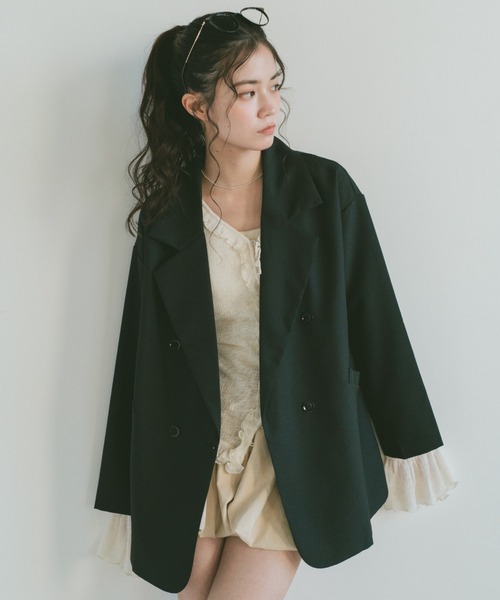 VANNIE U（ヴァニーユー）の「ベーシックオーバーサイズテーラードジャケット（テーラードジャケット・レディース・ベージュ/グレー/ブラック・FREE）」の15枚目の写真