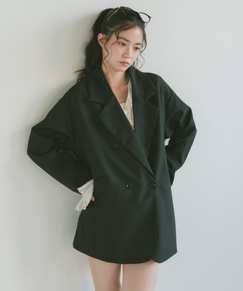 VANNIE U（ヴァニーユー）の「ベーシックオーバーサイズテーラードジャケット（テーラードジャケット・レディース・ベージュ/グレー/ブラック・FREE）」の16枚目の写真