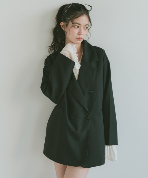 VANNIE U（ヴァニーユー）の「ベーシックオーバーサイズテーラードジャケット（テーラードジャケット・レディース・ベージュ/グレー/ブラック・FREE）」の17枚目の写真