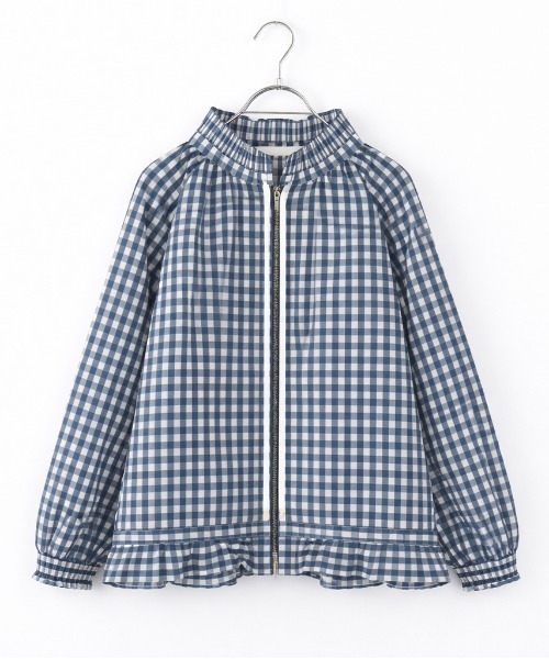 gingham check pleats frill blouson（ブルゾン）｜Marilyn Moon