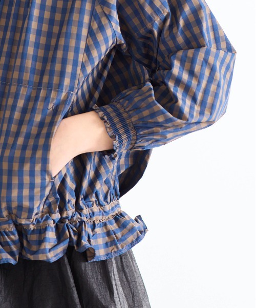 gingham check pleats frill blouson（ブルゾン）｜Marilyn Moon