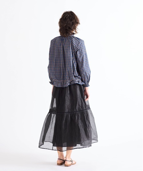 gingham check pleats frill blouson（ブルゾン）｜Marilyn Moon