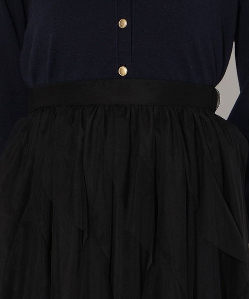 AND COUTURE(アンドクチュール)の「ラッフルフリルチュールスカート(スカート・レディース・アイボリー/サックスブルー/ブラック/ピンク・FREE)」の15枚目の写真
